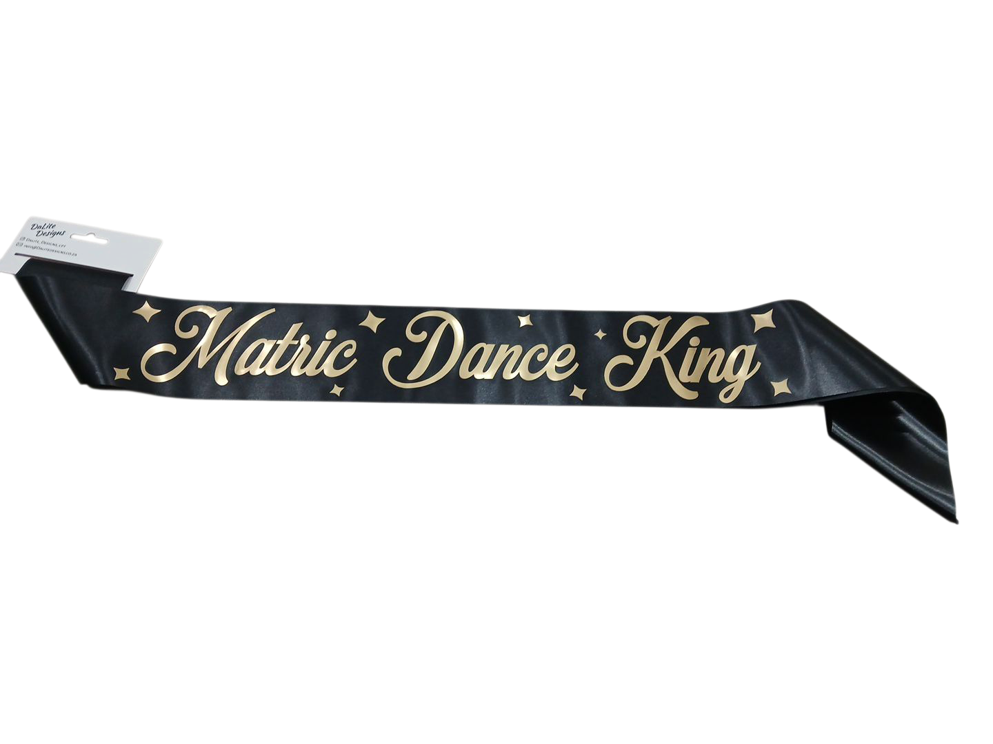 Sash Black Matric Dance King Gold Foil