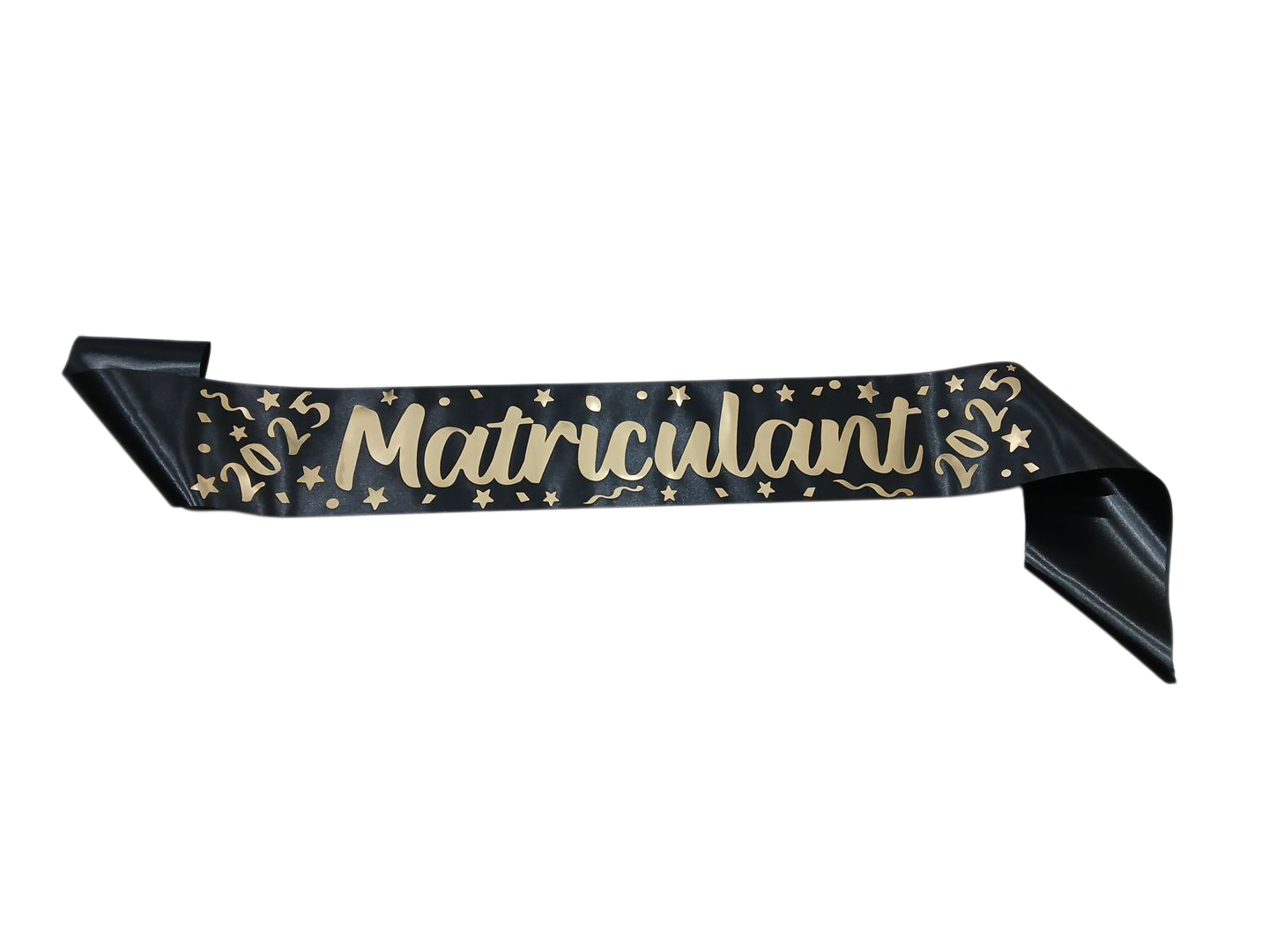 Sash Black Matriculant Fun Gold Foil